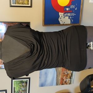 Large Black scoop neck short sleeve top